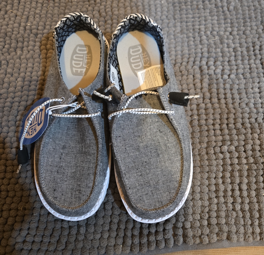 Hey Dude Gray Slip-On Sneakers with Patterned Liner